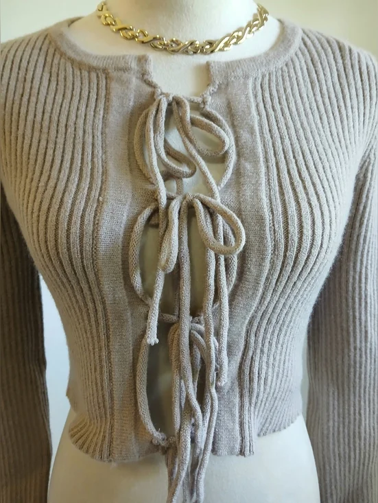 New With Tags-So Me-Cropped long sleeve cardigan-Tan-Size Small - Picture 2 of 7